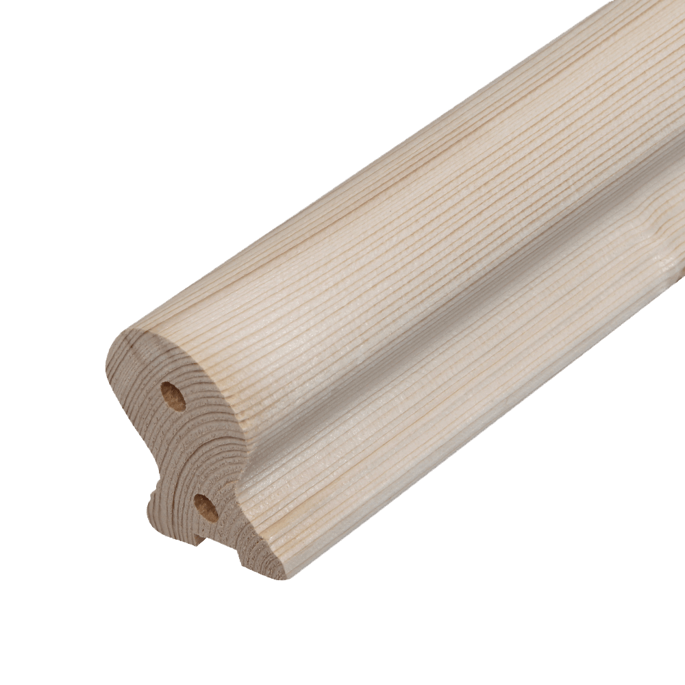DIEDA Handlauf Rustikal aus Holz für Treppen, 50 x 65 mm Durchmesser